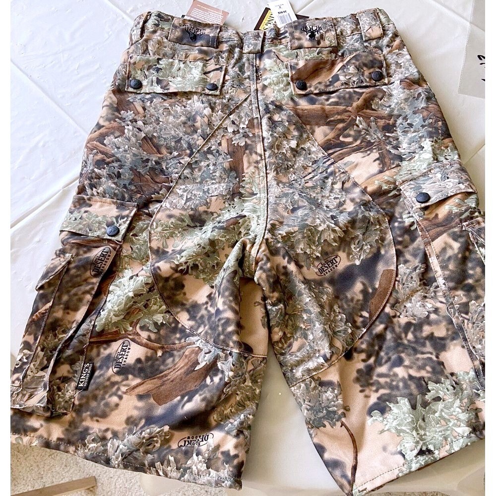 Kings Camo Desert Shadow Cargo Hunting Shorts Size 30‎ Quick Dry Performance NWT